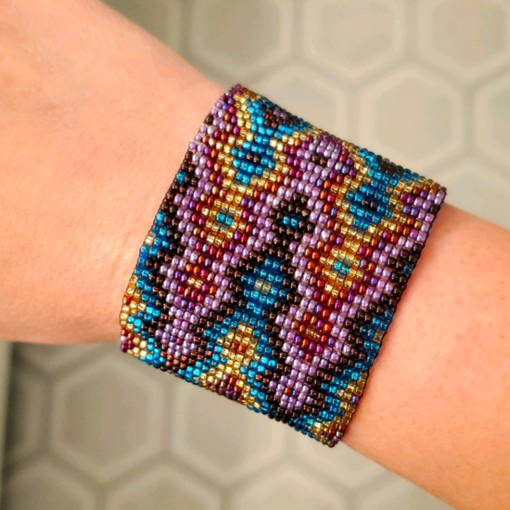 Beaded Wide Wrap Bracelet